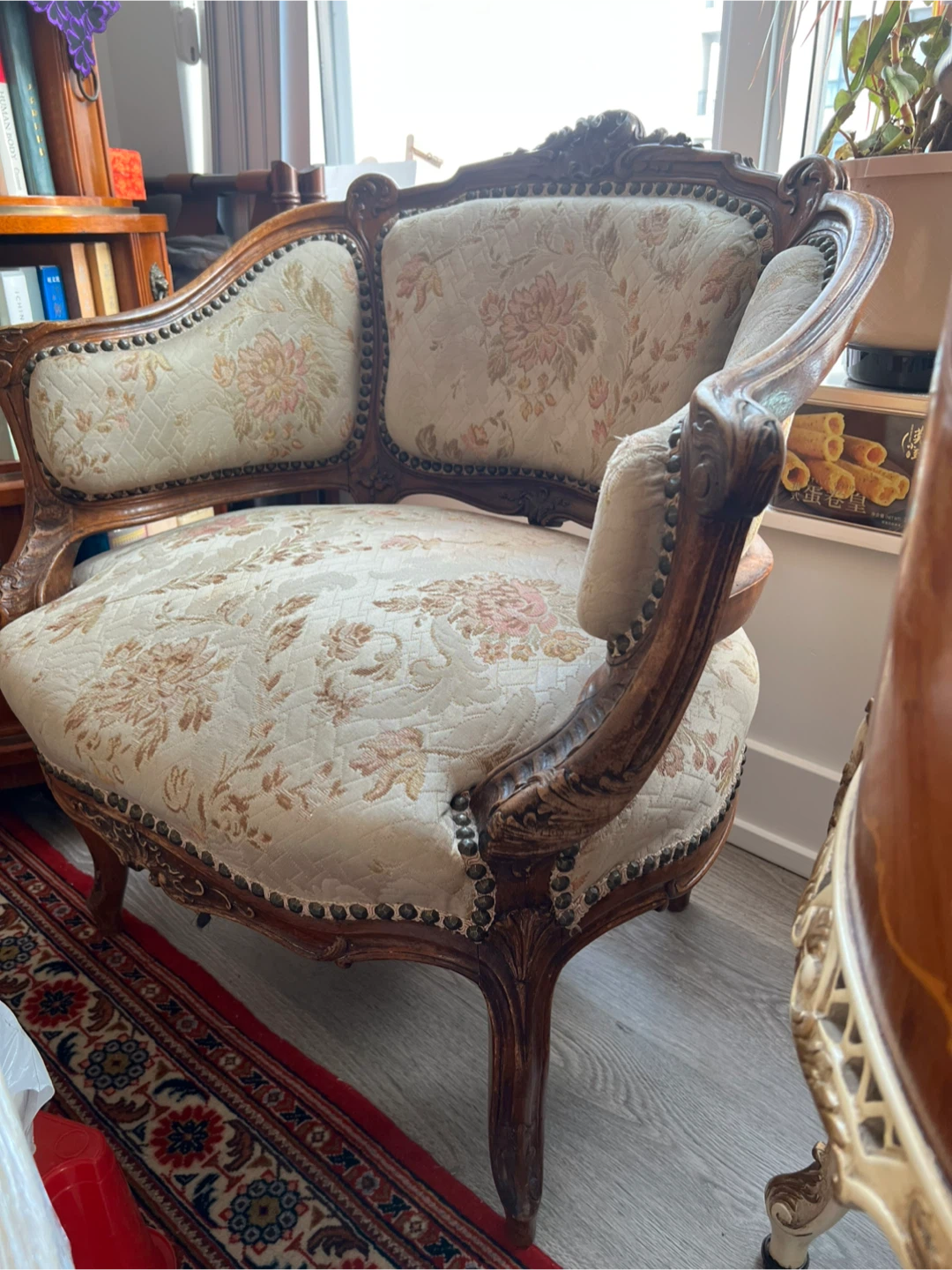 Vintage Floral Accent Chair