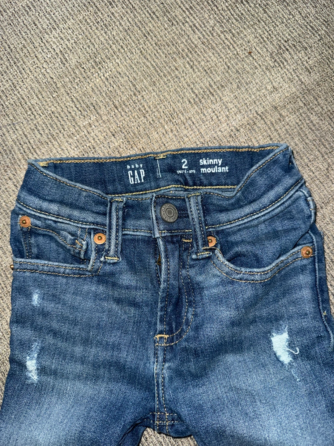 Baby Gap Skinny Distressed Jeans Size 2 - photo 3