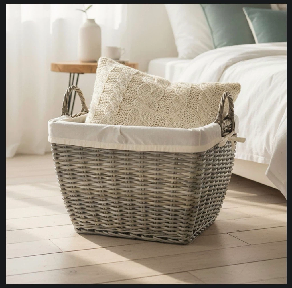 Wicker Storage Basket with Fabric Liner - photo 2