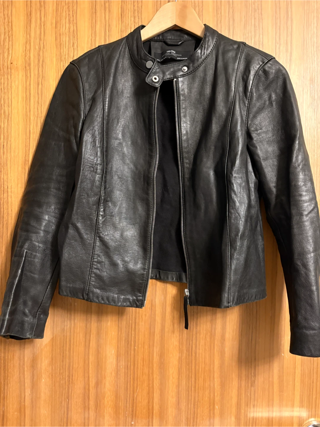 Zara Basic Black Leather Jacket