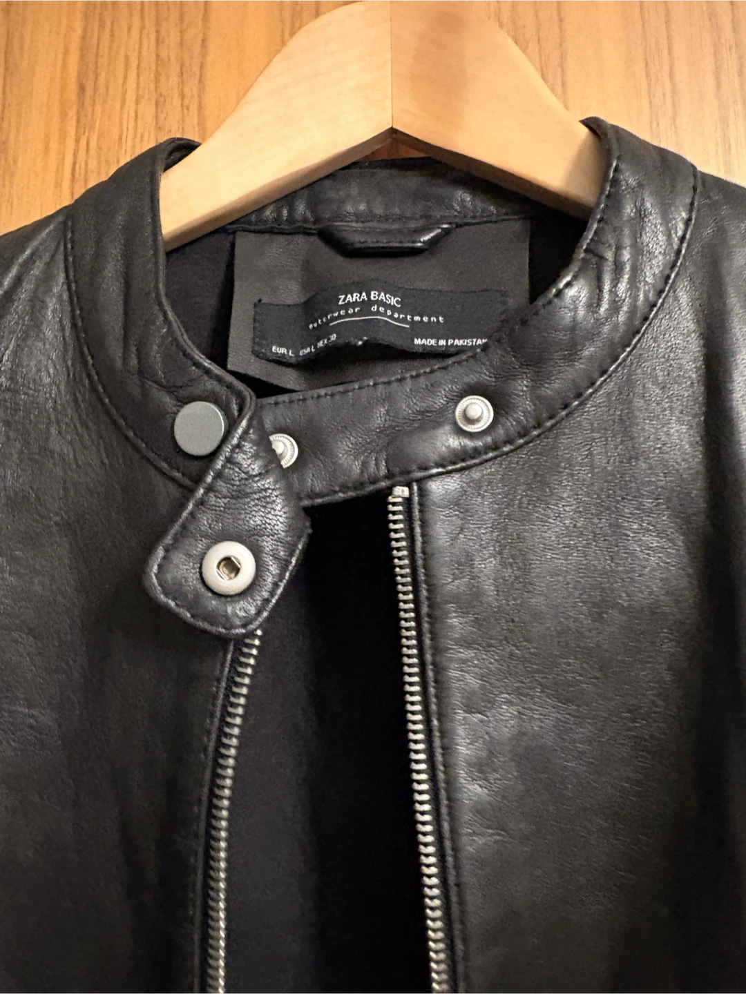 Zara Basic Black Leather Jacket - photo 2