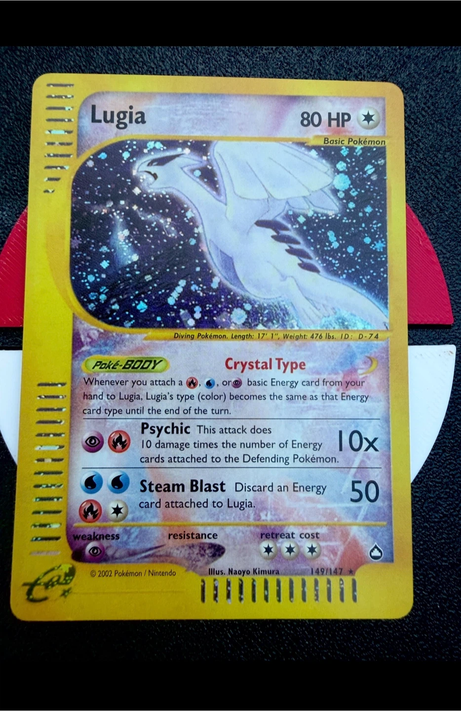 2002 Pokemon Crystal Type Lugia Trading Card