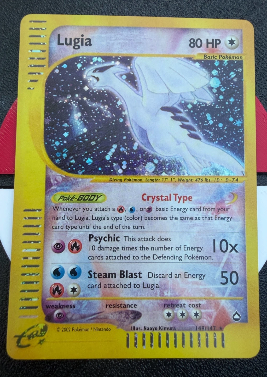 2002 Pokemon Crystal Type Lugia Trading Card - photo 2