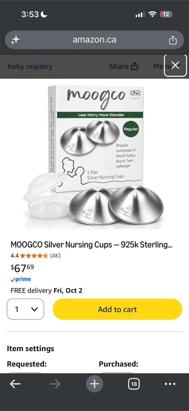 Moogco 925 Sterling Silver Nursing Cups