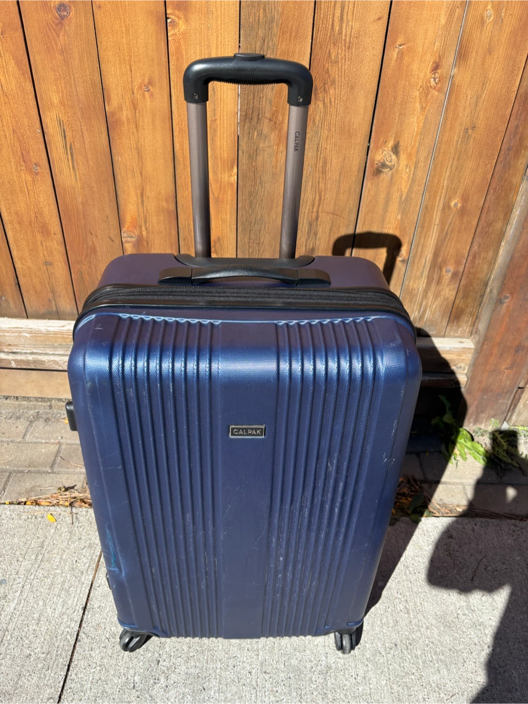 Large Check in Calpak Navy Blue Hard Shell Carry-On Suitcase
