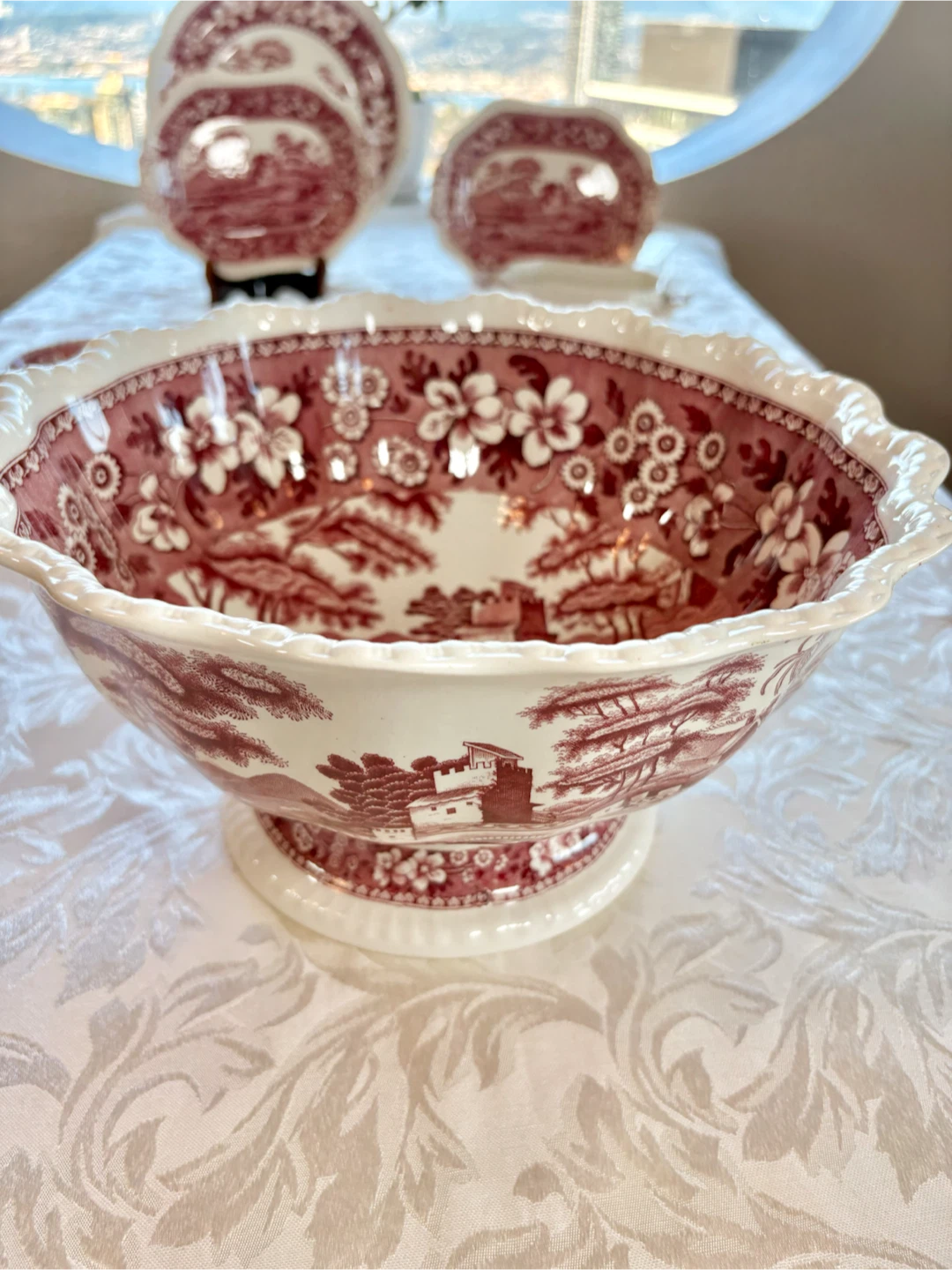 Copeland Spode's Pink Tower Transferware Set - photo 2