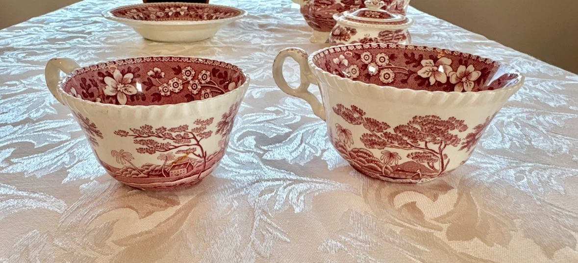 Copeland Spode's Pink Tower Transferware Set - photo 5