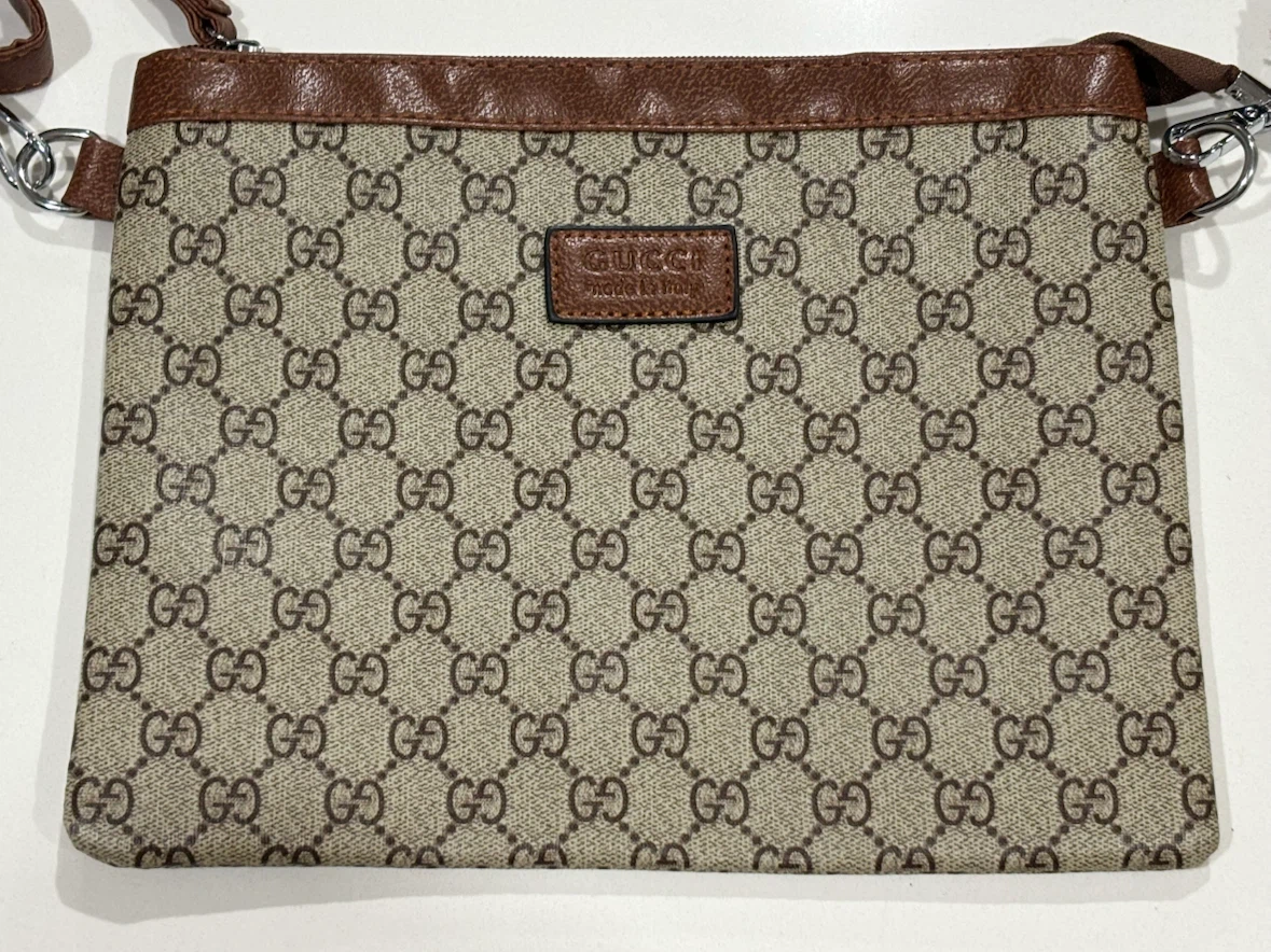 Crossbody Purse GG Monogram, Brown Trim, Detachable Strap *New*