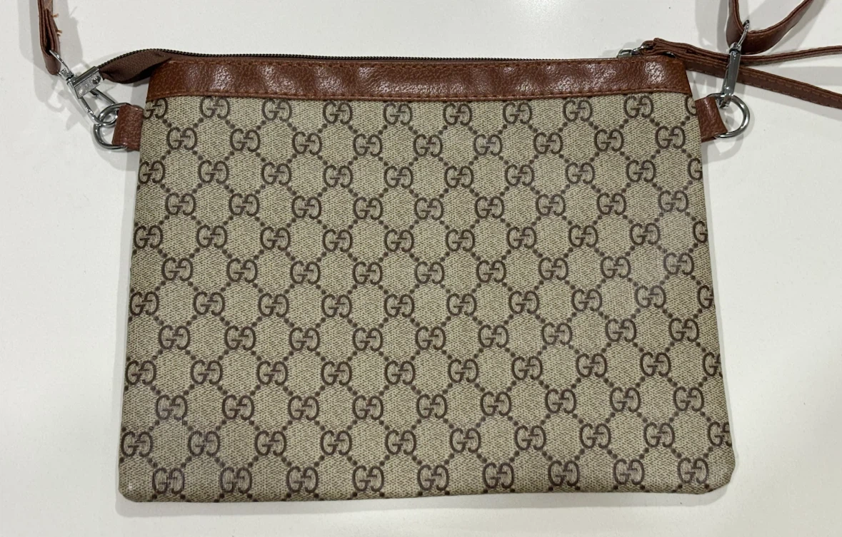 Crossbody Purse GG Monogram, Brown Trim, Detachable Strap *New* - photo 2