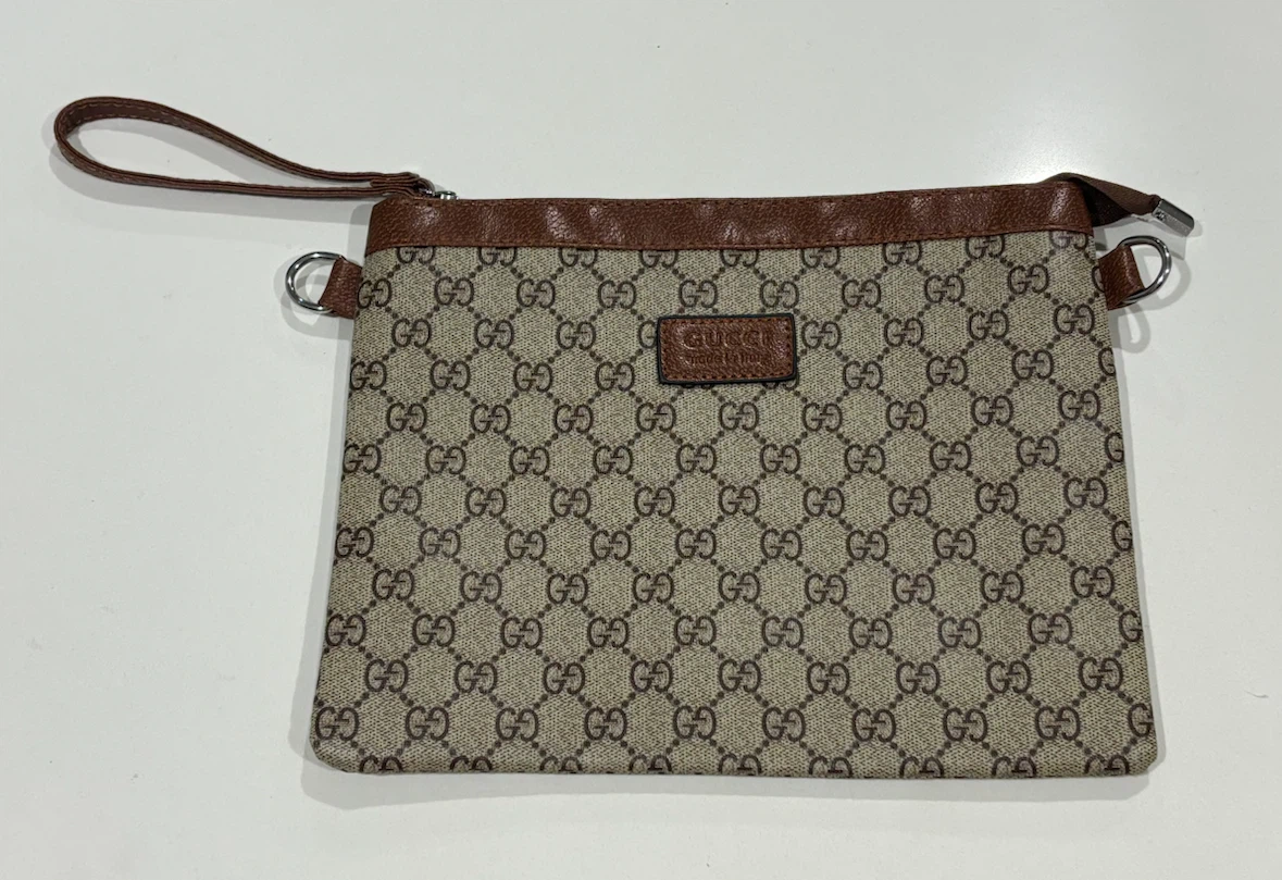 Crossbody Purse GG Monogram, Brown Trim, Detachable Strap *New* - photo 5