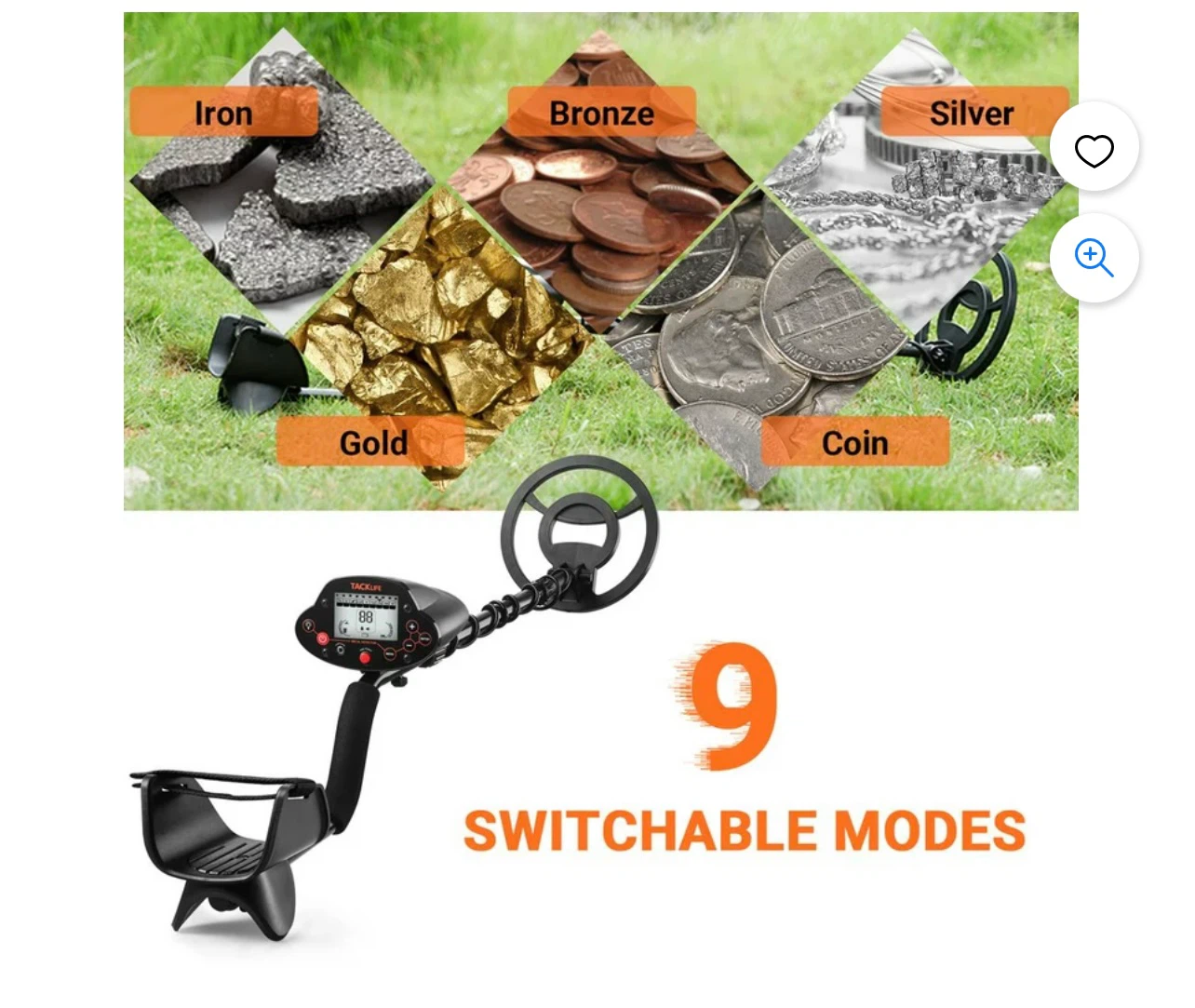 Tacklife Professional Metal Detector, Outdoor Metal Detector - photo 4