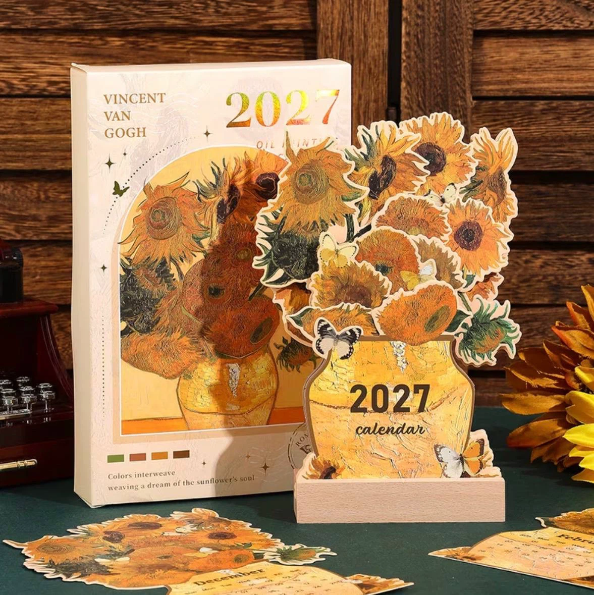 Van Gogh 2027 Desk Calendar, Yellow Sunflowers Edition 🌻