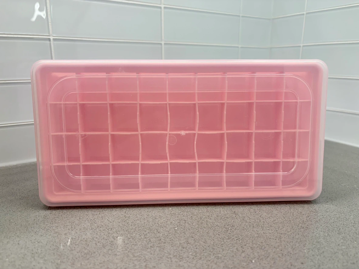 Pink silicone Ice Cube Tray with Storage Bin - photo 3