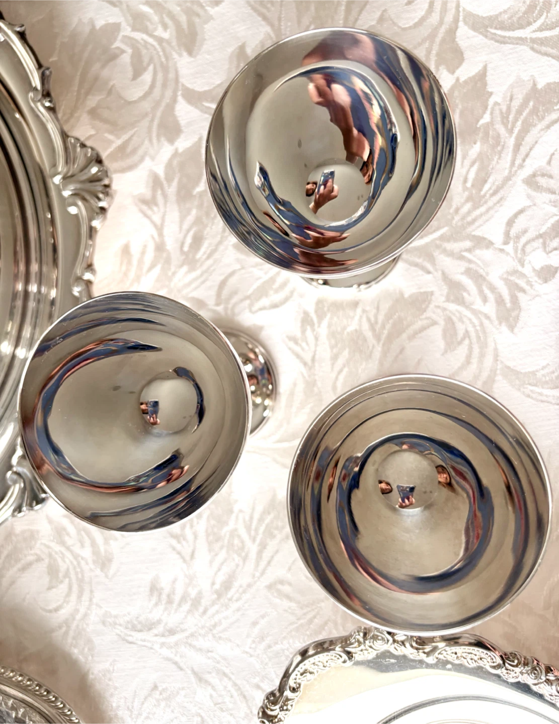 Set of 3 Vintage Silver Plated Chalices - photo 3