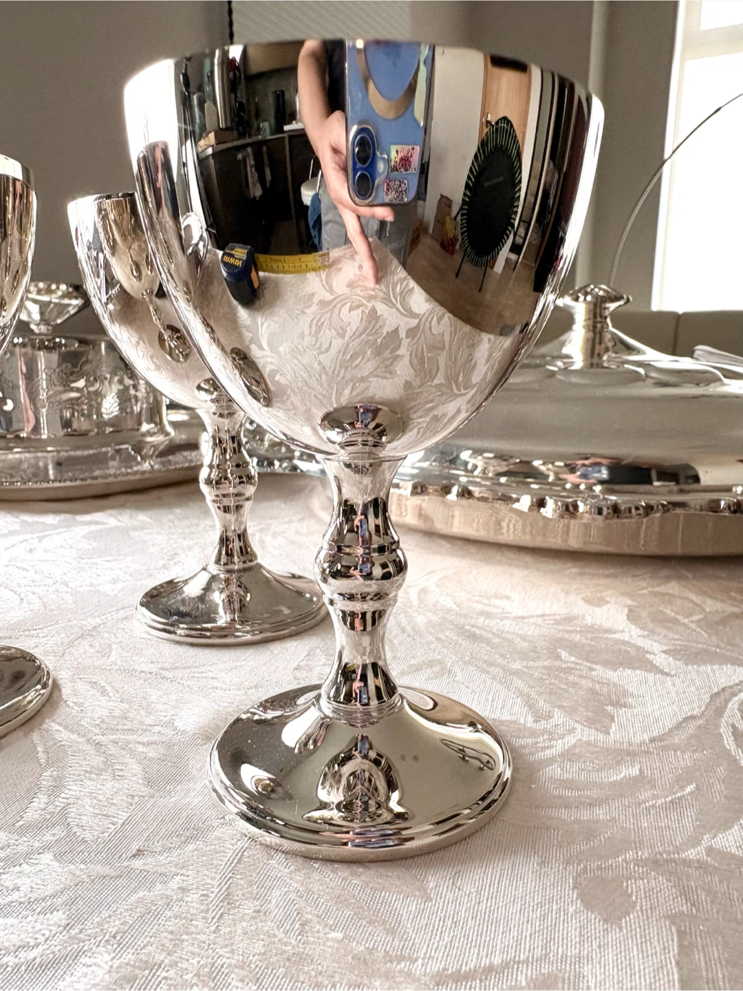 Set of 3 Vintage Silver Plated Chalices - photo 4