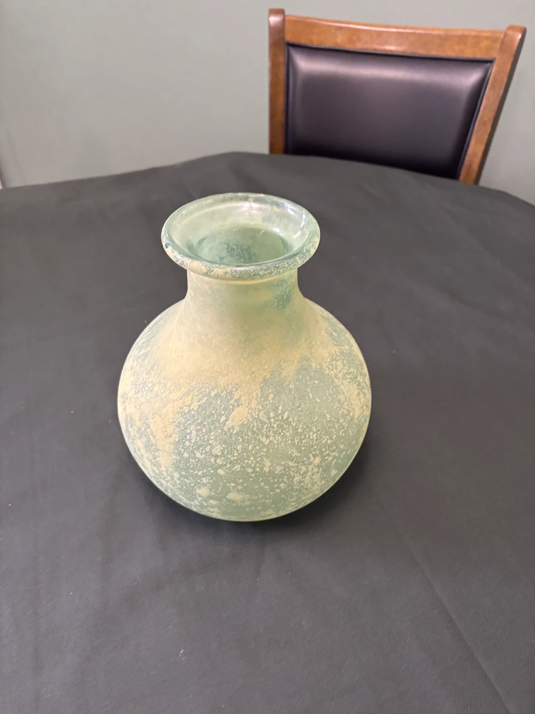 Green Frosted Glass Vase