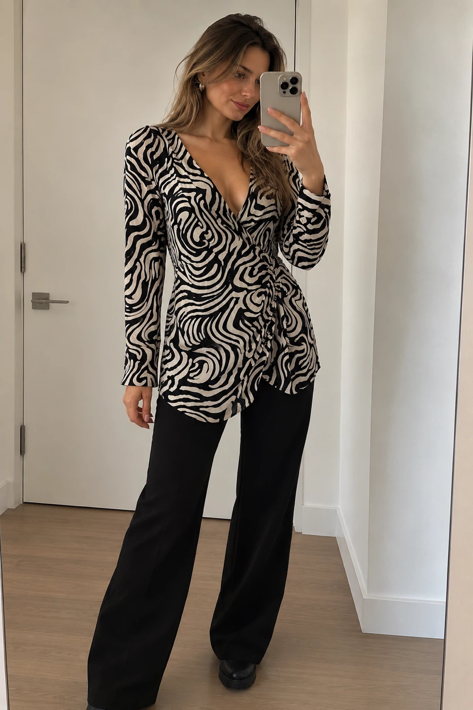 H&M Black and White Zebra Dress