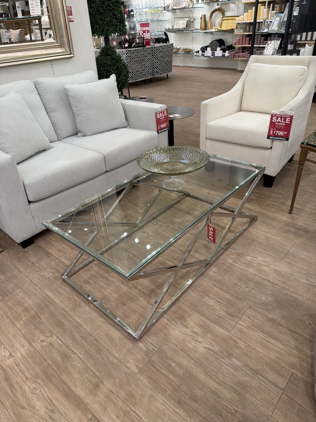 Bowring Glass and Chrome Coffee Table