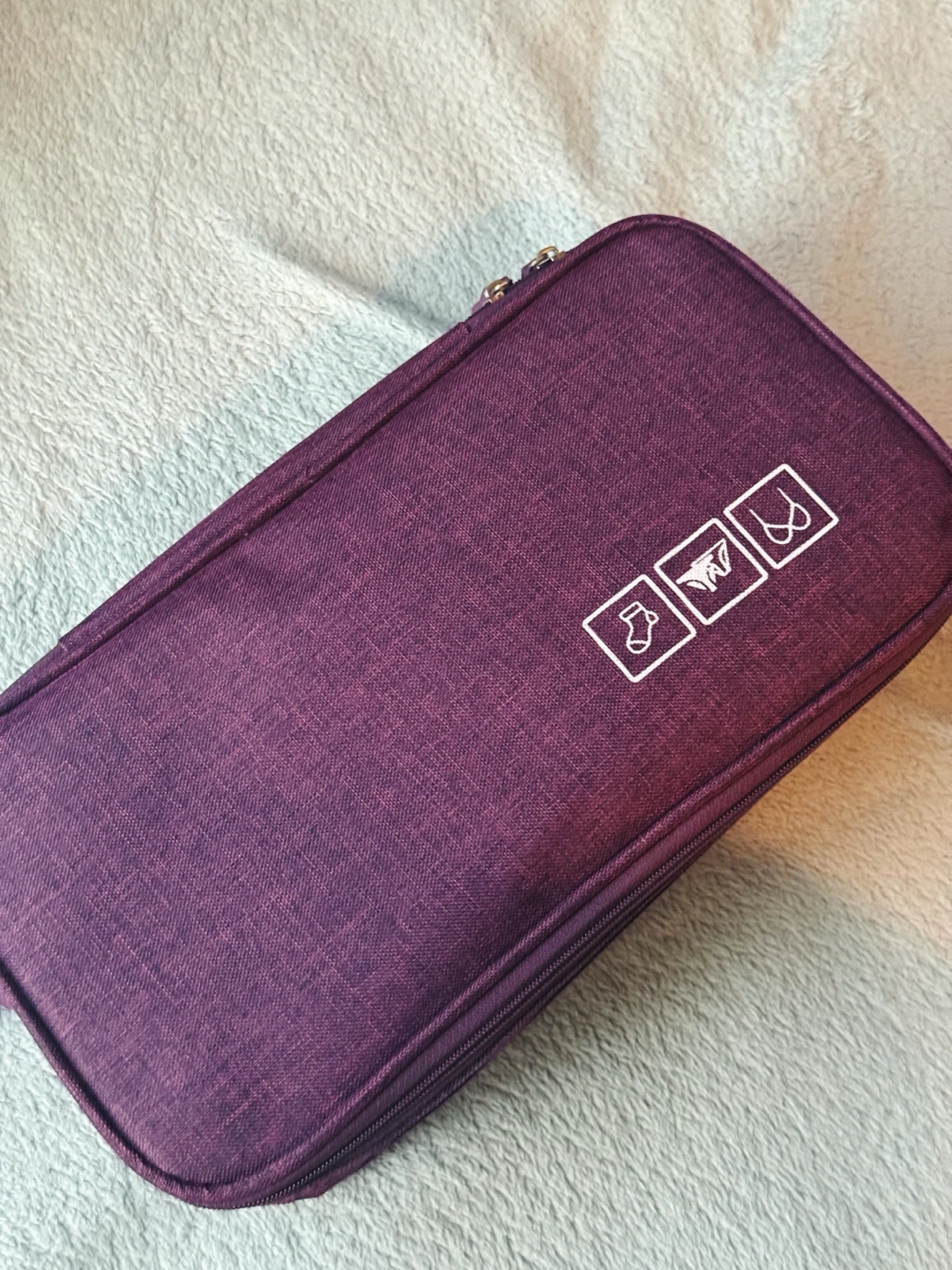 Purple Travel Underwear Organizer Bag, Multi-Layer - photo 3