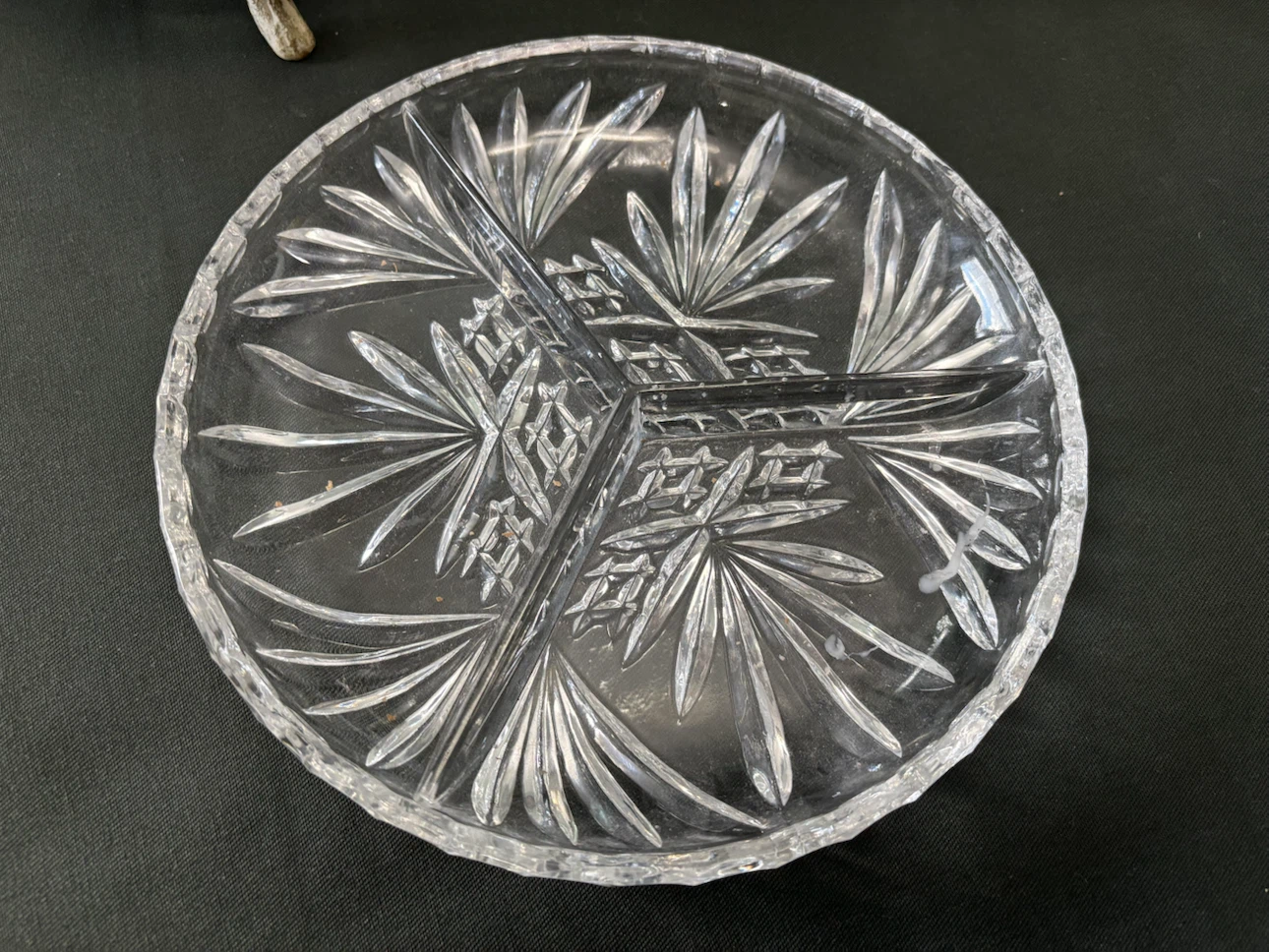 Clear Glass 3-Section Serving Dish
