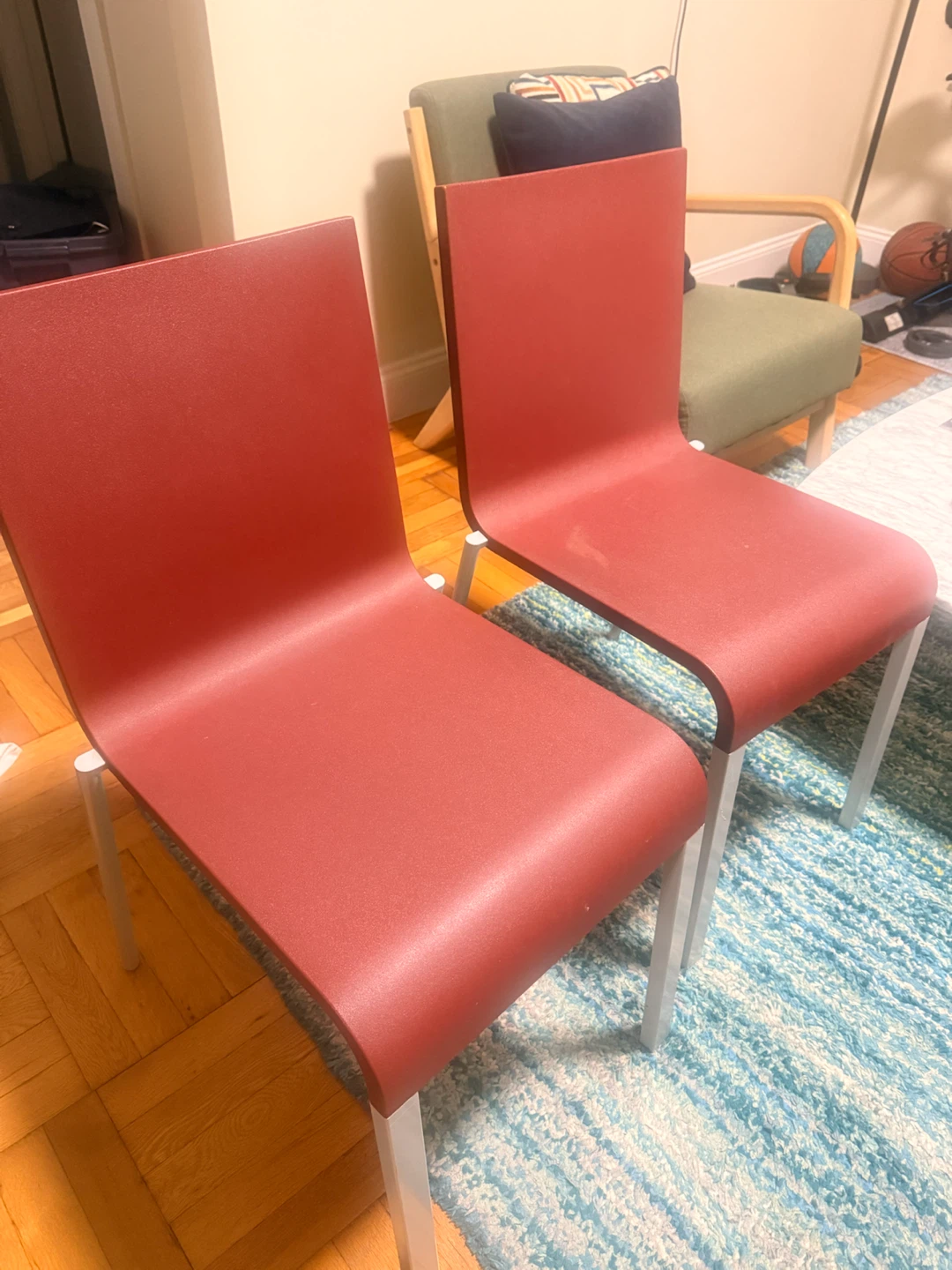 Set of Two Modern Red Chairs - photo 2