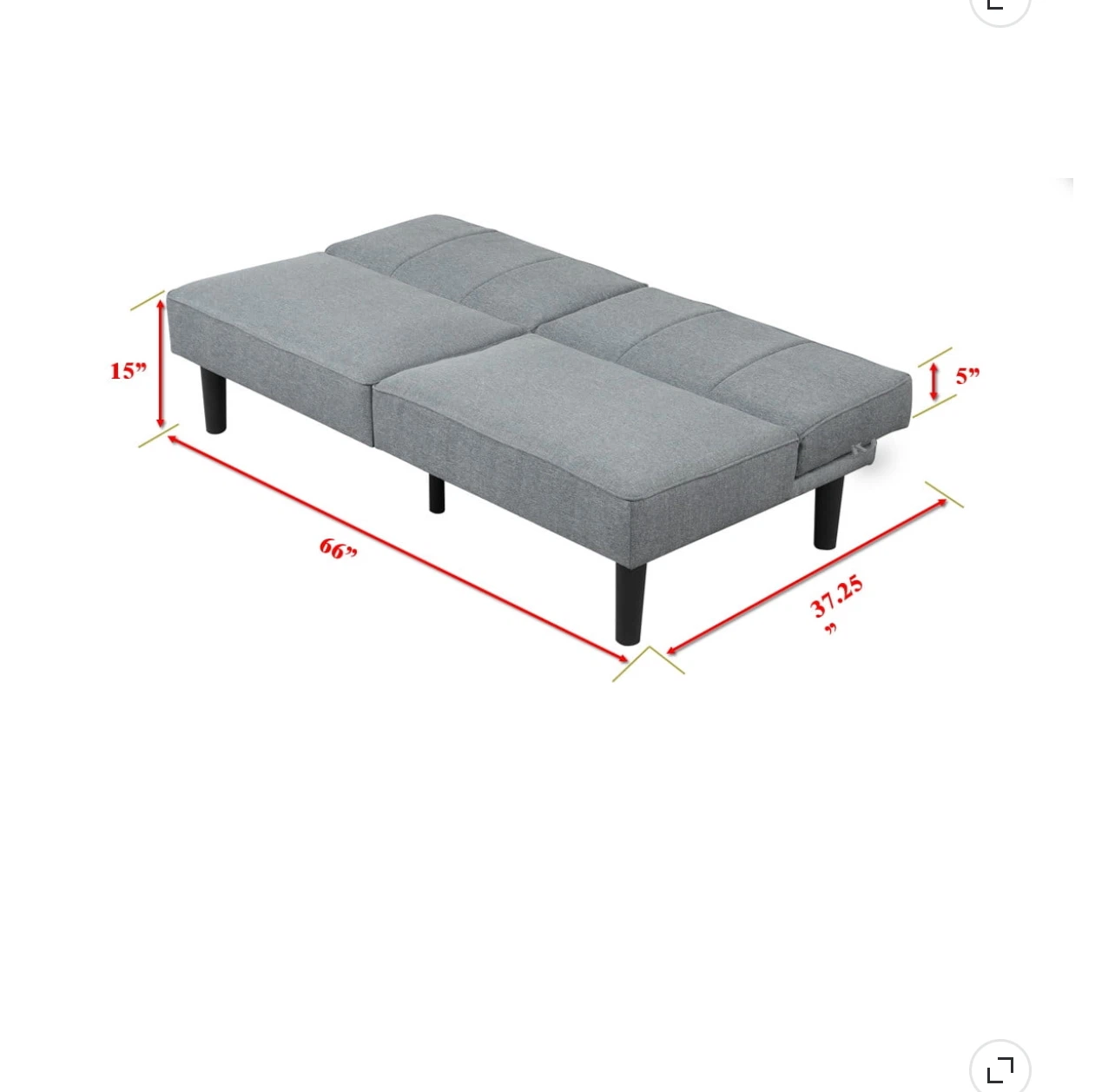 Gray Convertible Futon Sofa Bed