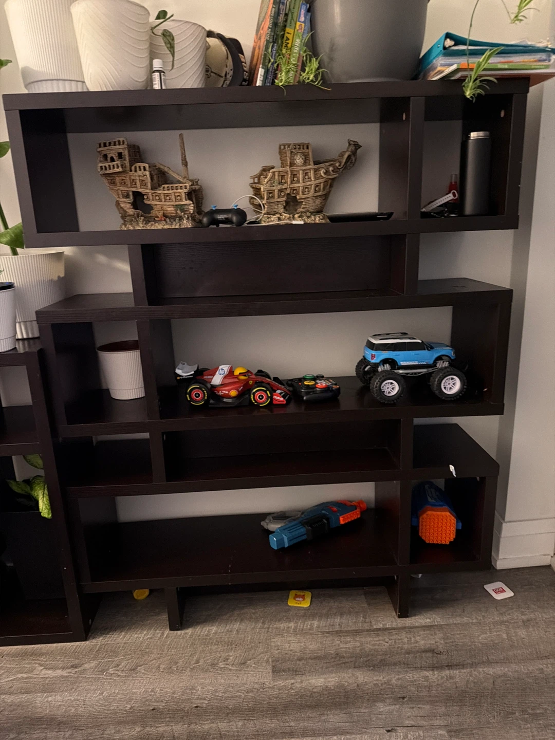 Modern Espresso Finish Open Bookcase