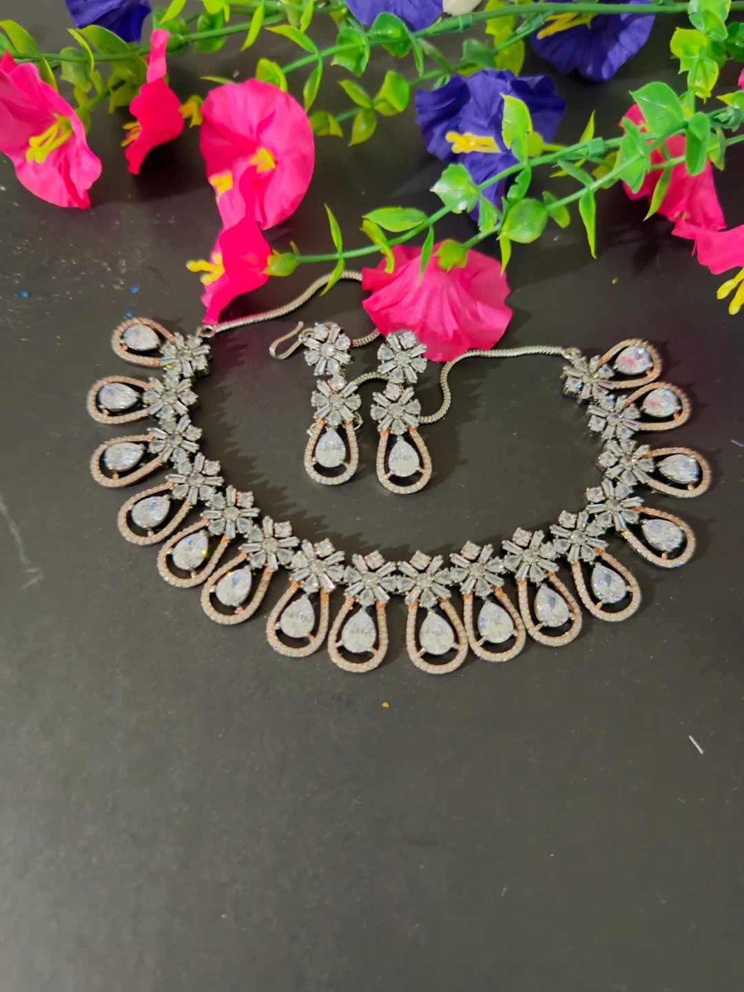 CZ Crystal Necklace and Earring Set