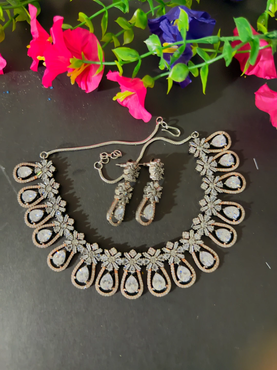 CZ Crystal Necklace and Earring Set - photo 2