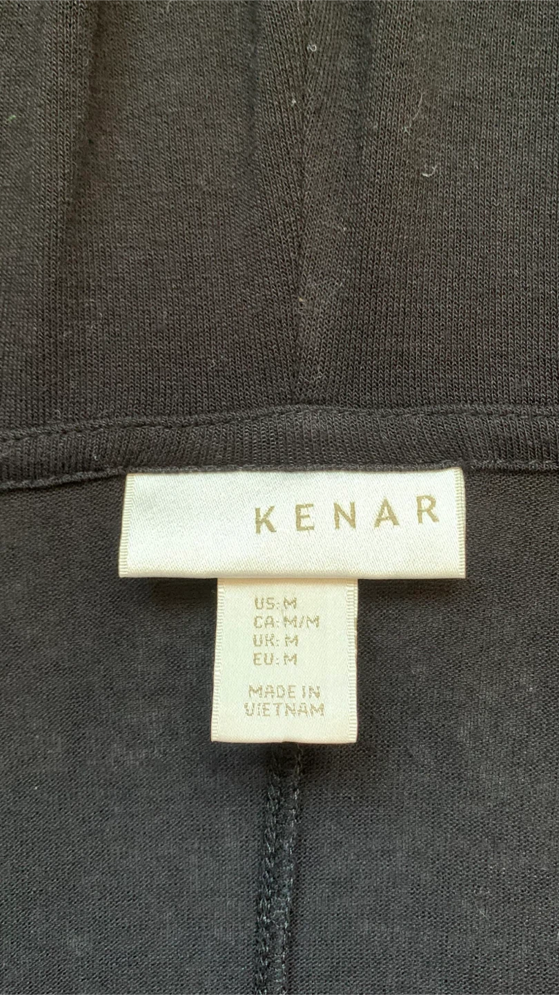 KENAR Black Hooded Long Sleeve Top - Size Medium - photo 3