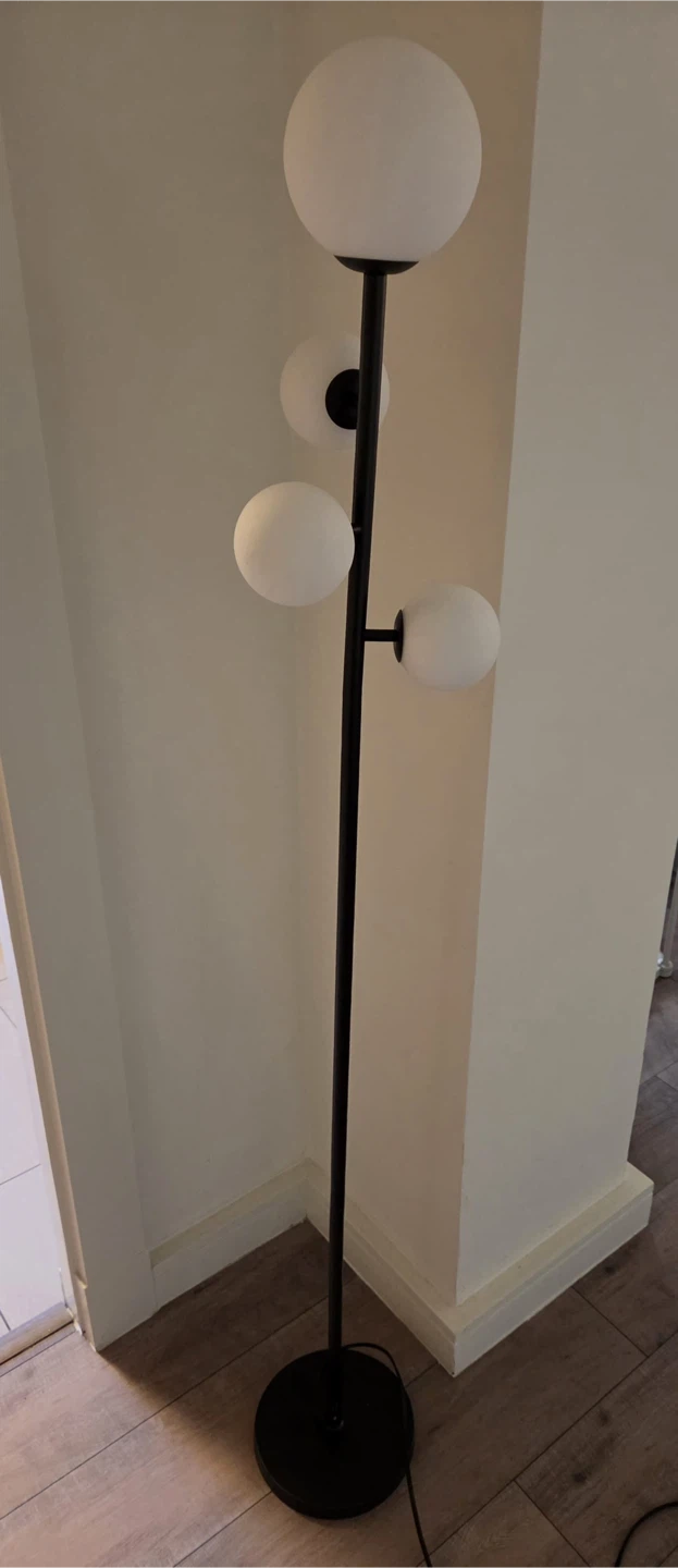 Black Floor LED Lamp with Globe Shades - photo 2