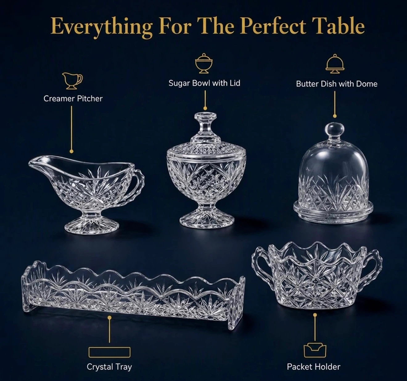 5-Piece Dublin Crystal Hostess Set - photo 3
