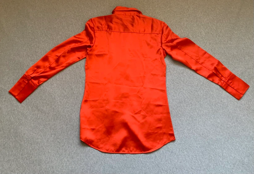 H&M Tomato Red/Orange Button-Up Shirt - Size XS - photo 2