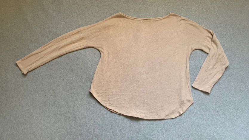 Studio Long Sleeve Light Knit Beige Top - 1X - photo 2