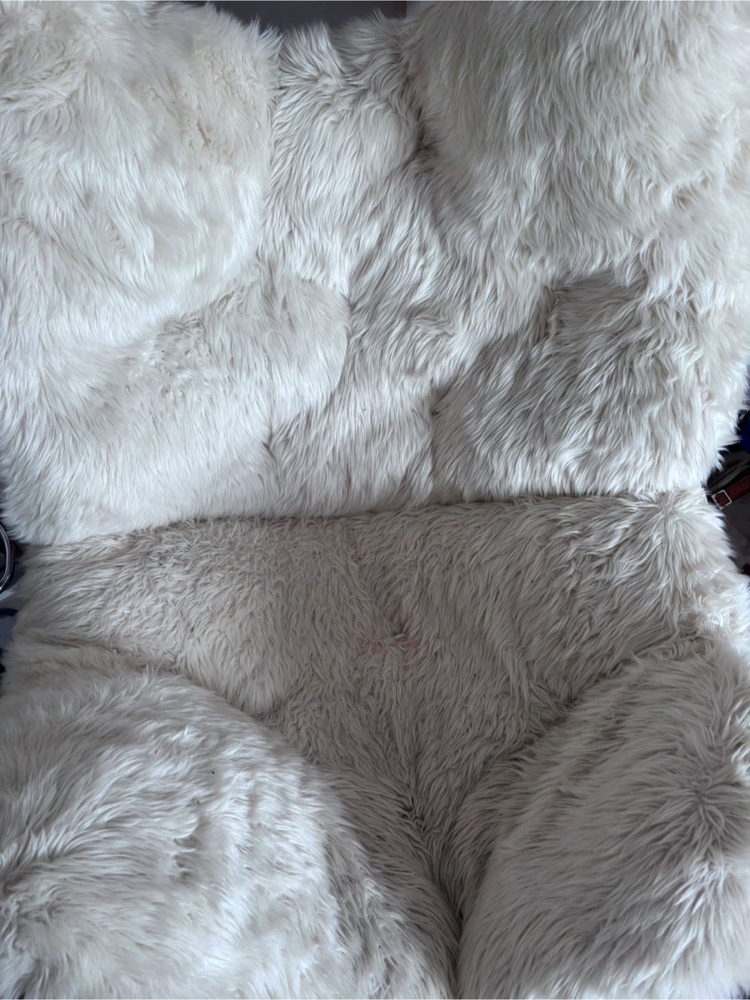 White Faux Fur Saucer Chair - photo 2
