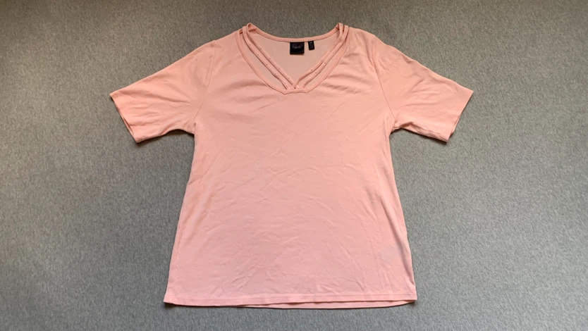 Rafaella Pink V-Neck Shirt - Size Large