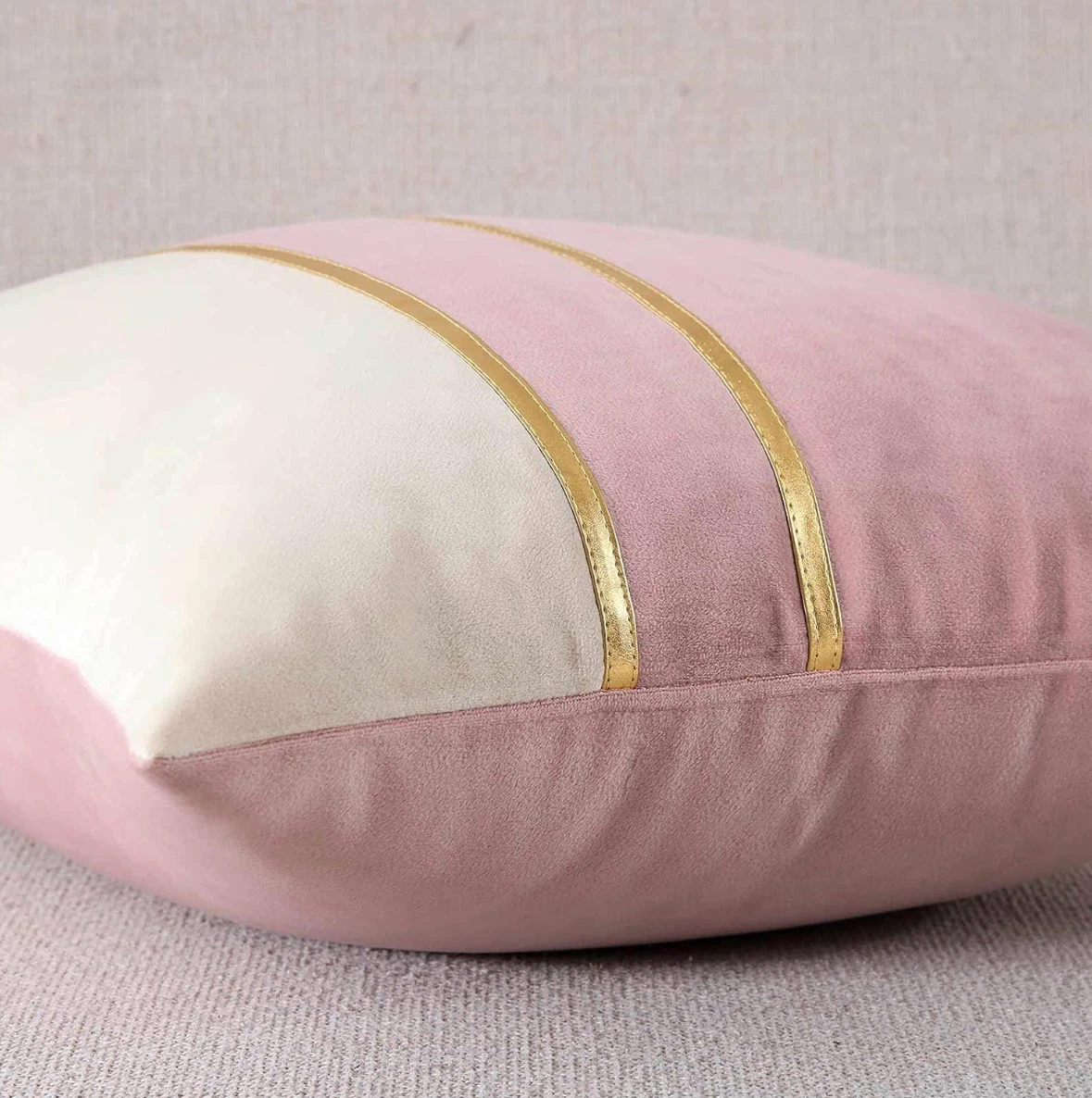 Three Pink Velvet Cushion Covers - photo 3