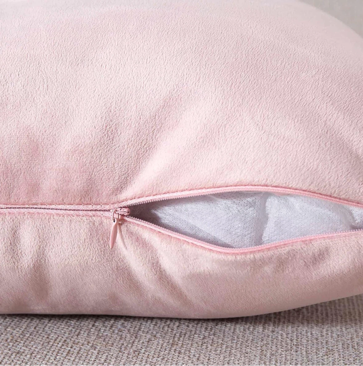 Three Pink Velvet Cushion Covers - photo 4