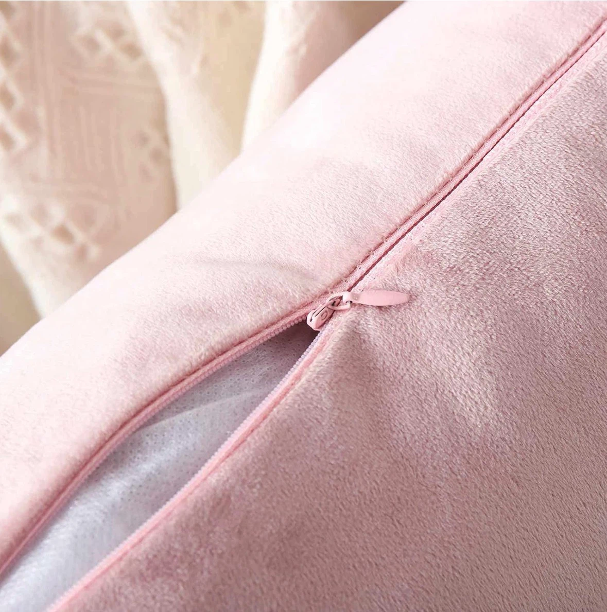 Three Pink Velvet Cushion Covers - photo 5