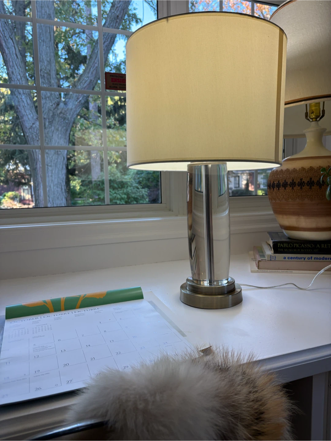 Clear Glass and Brass Table Lamp - photo 3