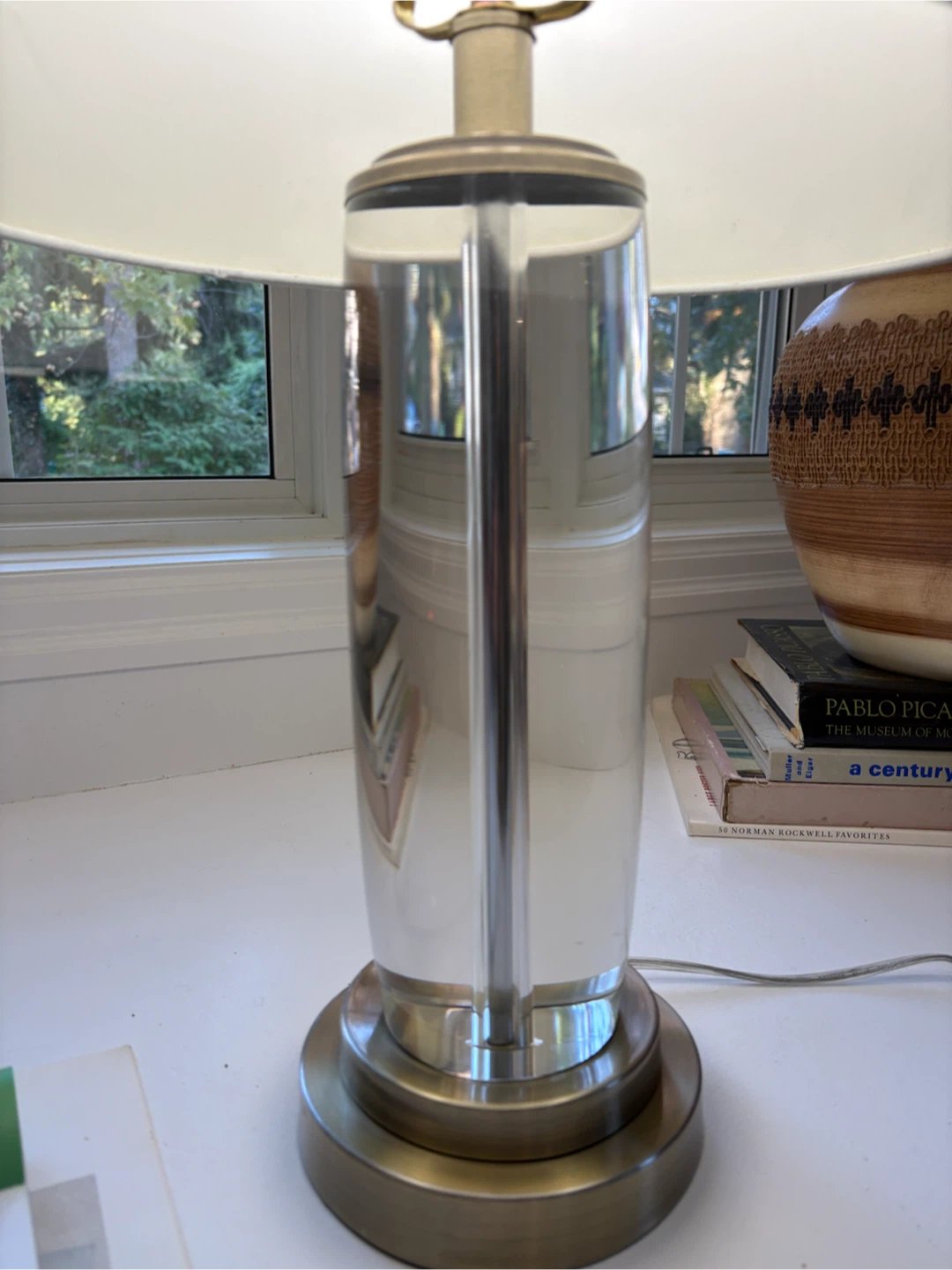 Clear Glass and Brass Table Lamp - photo 4