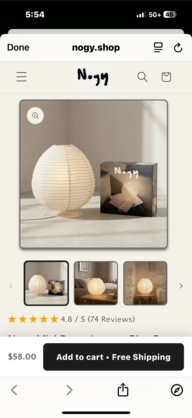 Nogy Mini Rice Paper Table Lamp - photo 4