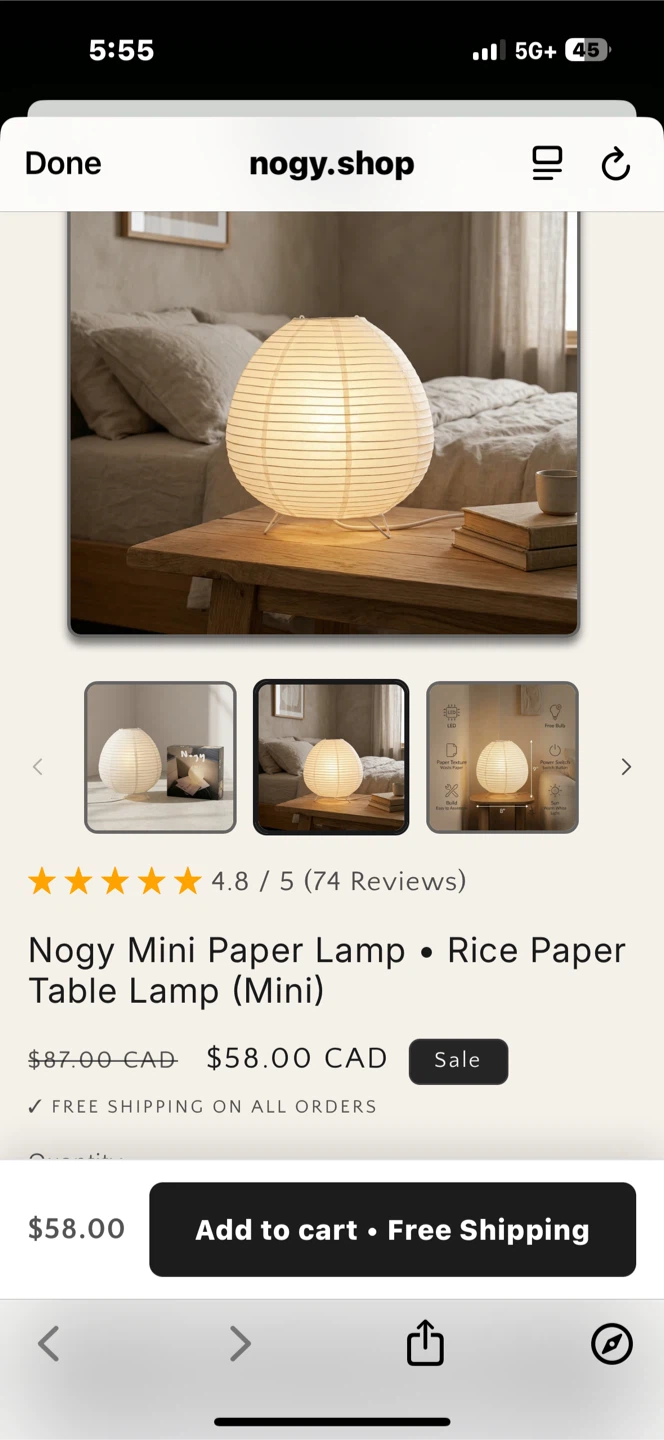 Nogy Mini Rice Paper Table Lamp - photo 5