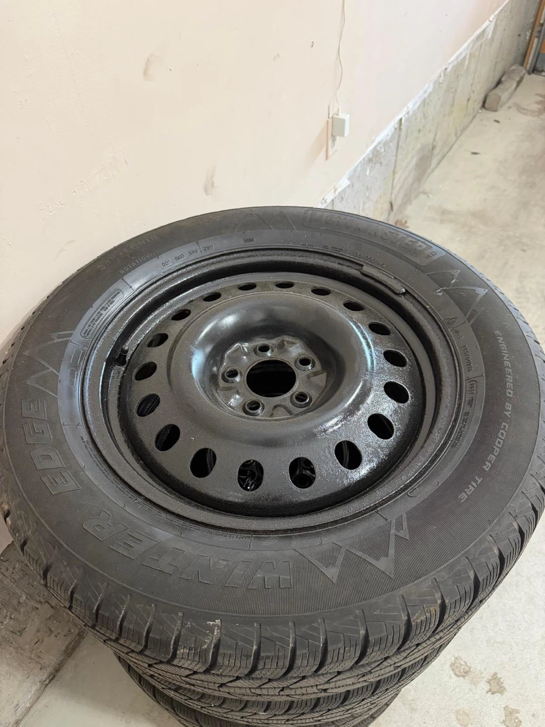 4 Motomaster Winter Edge Tires on Rims