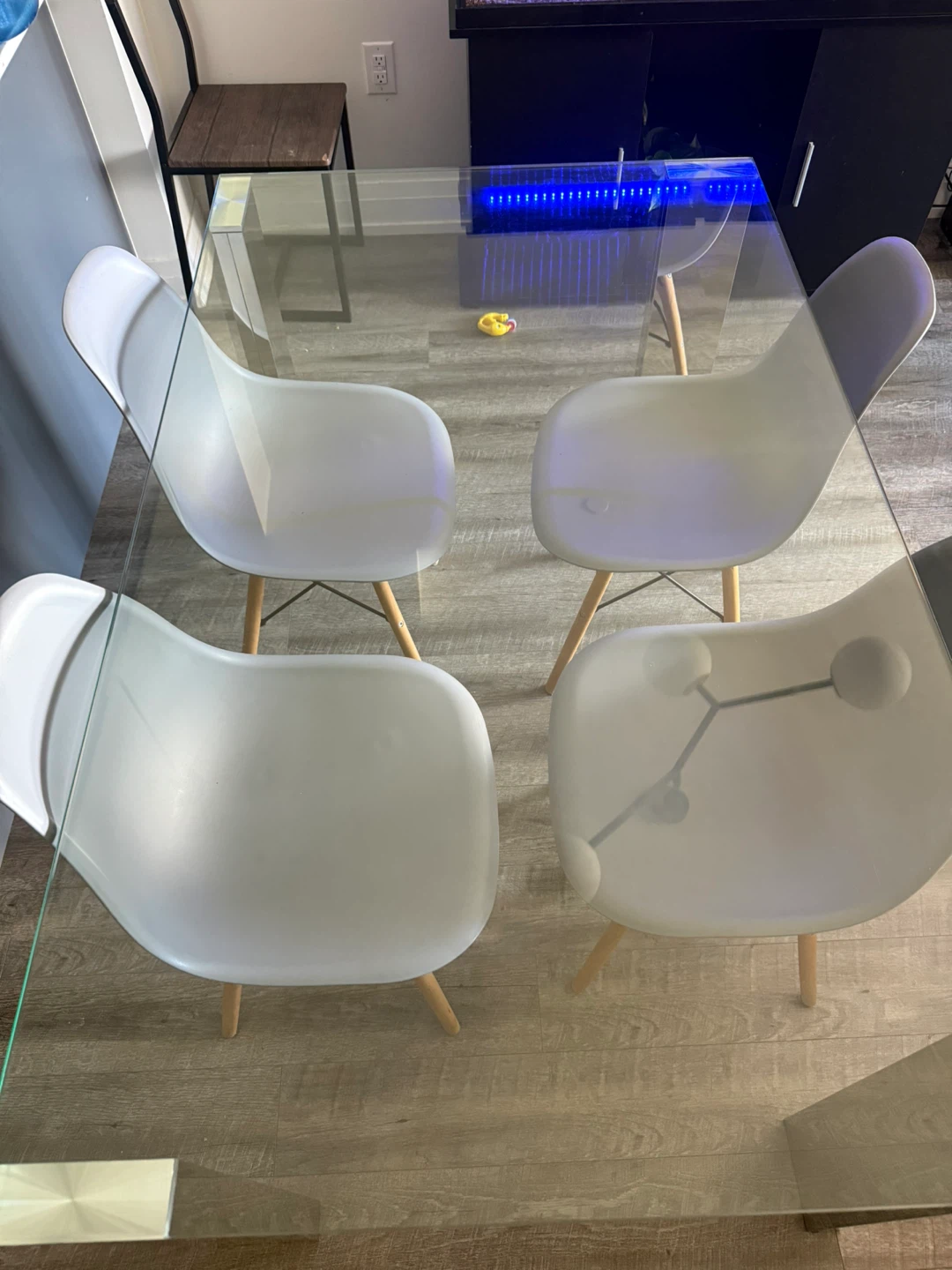 Glass Dining Table and Four Chairs Set - photo 4