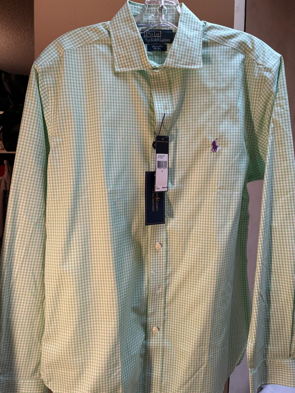 Polo Ralph Lauren Gingham Shirt, Green, Medium