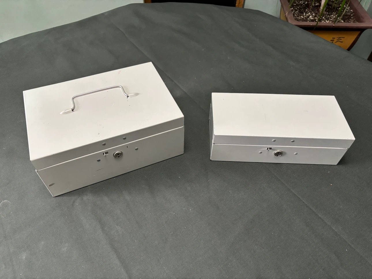 Set of Two Metal Cash Boxes