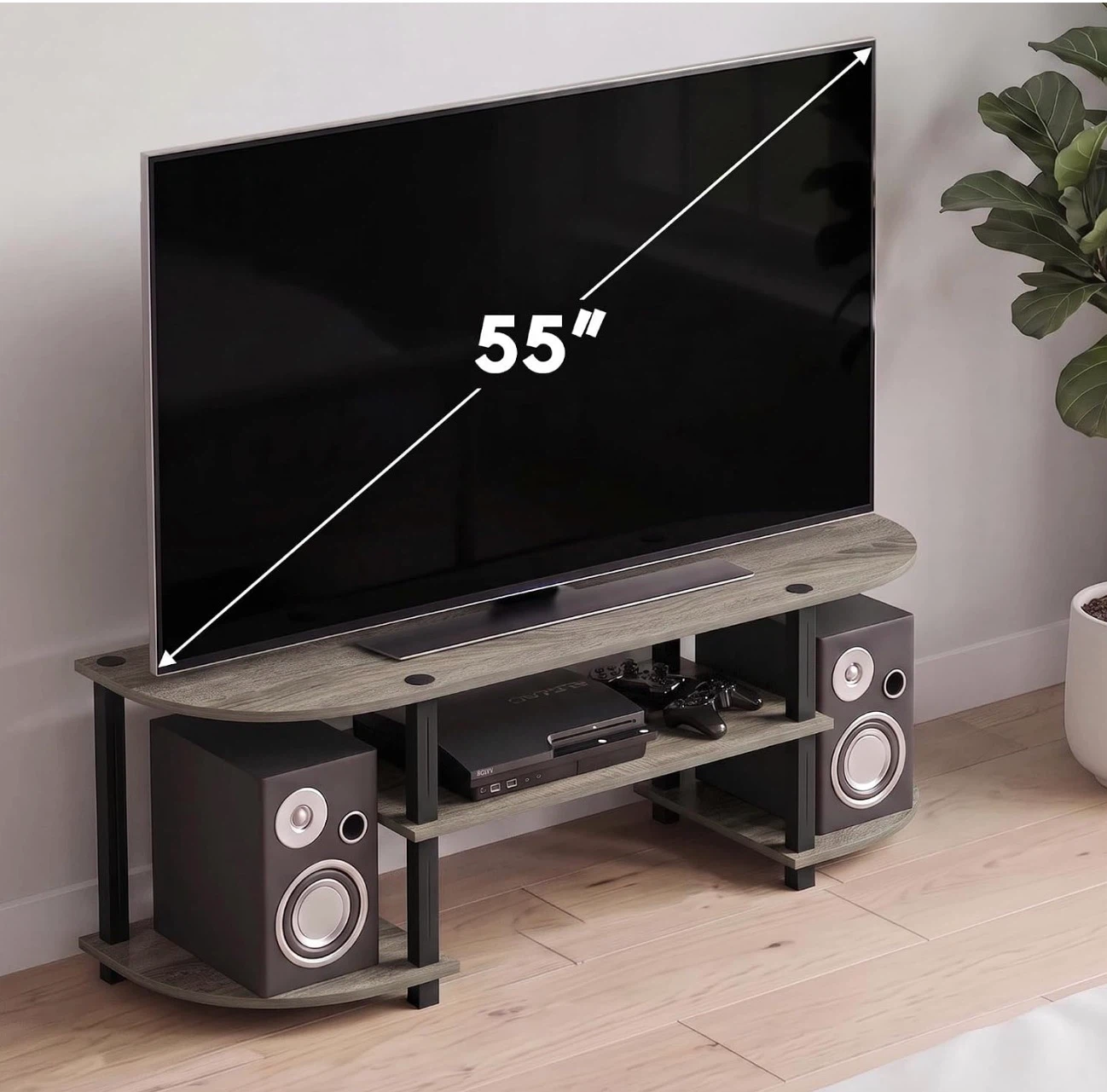 Modern Grey Open Tv Stand - photo 2