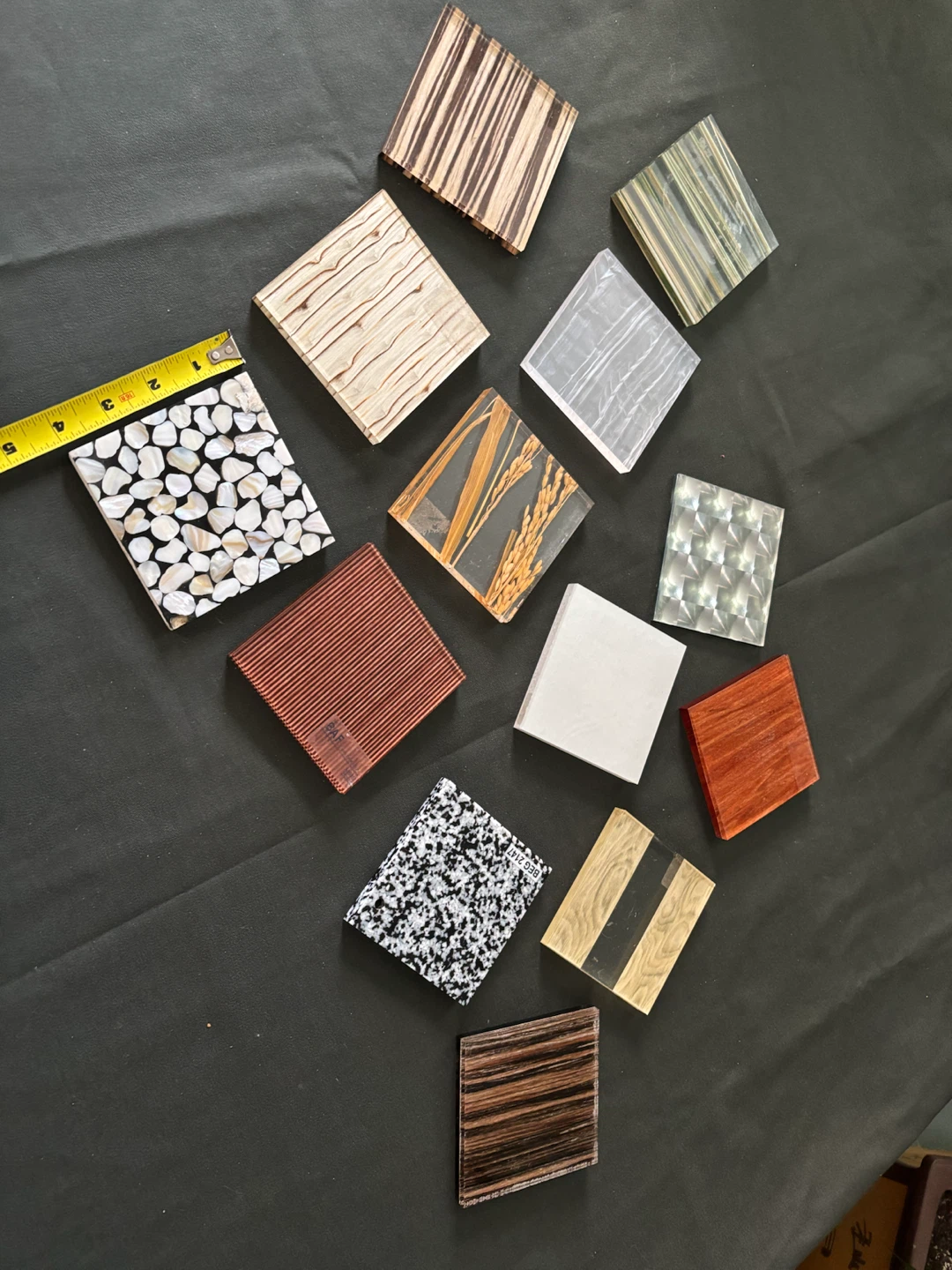 Assorted Decorative Material Sample Coasters