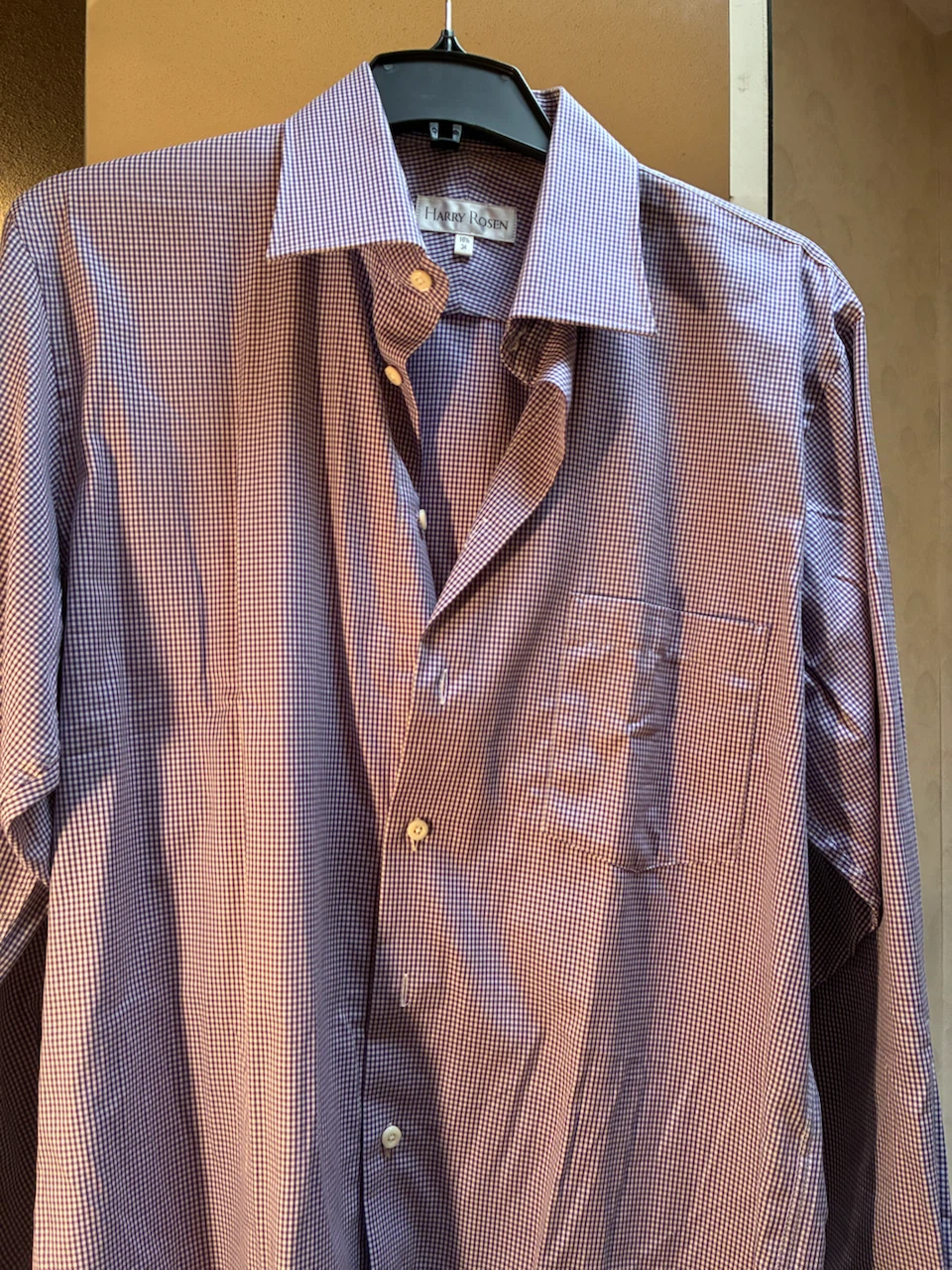 Harry Rosen Purple Gingham Dress Shirt